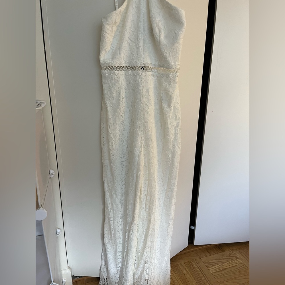 Lulu's White Lace Jumpsuit Sleeveless - Picture 2 of 7